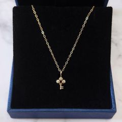 397N クロスネックレス CZダイヤ S925 K18コート ゴールド 人気 - メルカリ