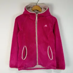 adidas アディダス　ロゴ刺繍　ボア　フリース　ジップパーカー　パーカー　古着