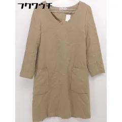 ◇ anatelier アナトリエ Vネック 長袖 膝丈 ワンピース サイズ38 ブラウン レディース 【中古】 【1104260008178】