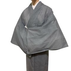 R-1333　着物　夏物　小紋　絽　ポリエステル100％　レディース　裄64.7センチ