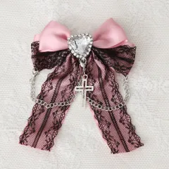 夢展望公式 [新品未使用] ハートビジューチェーンヘアクリップ [ピンク×ブラック] 他カラー別ページ有 dearmylove 服飾小物・アクセサリ－・雑貨 ヘッドアクセサリー 535480-06