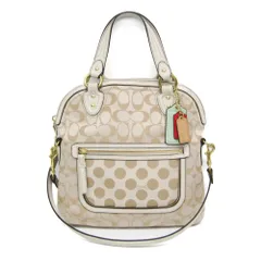 コーチ(Coach) シグネチャー 22474 レディース キャンバス,レザー ハンドバッグ,ショルダーバッグ ライトベージュ,オフホワイト