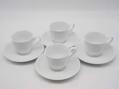 ss3977 【中古】 ノリタケ カップ＆ソーサー 4客セット 白地 Noritake C/S ホワイト ダブルライン 洋食器 コーヒー 紅茶 上品 まとめ 店舗用 業務用 ノリタケ 中古