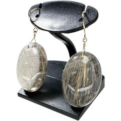 ルチルクォーツ(水晶) ピアス K18ゴールド 18金  5.5g レディース 【中古】【真子質店】【NN】