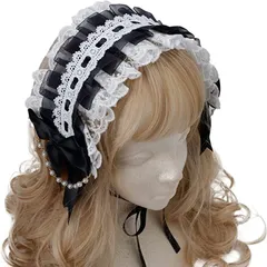 GTM Smith ヘッドドレス ロリィタ ゴスロリ ゴシック ヘアクリップ ドレスアクセ レース( ブラック)