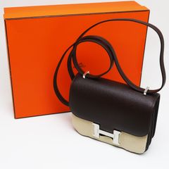 【未使用】エルメス　コンスタンス3　ミニ　ヴェルソ　ハバナ/ゴールド　シェーブル　ショルダーバッグ　シルバー金具　Z刻印