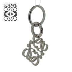 2378　LOEWE ロエベ　アナグラム　キーホルダー　キーリング　シルバー