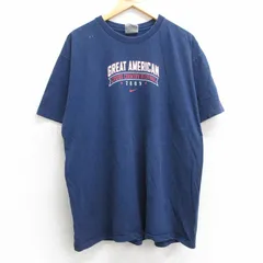 XL/古着 ナイキ NIKE 半袖 ビンテージ Tシャツ メンズ 00s GREAT AMERCAN コットン クルーネック 紺 ネイビー 25apr10 中古