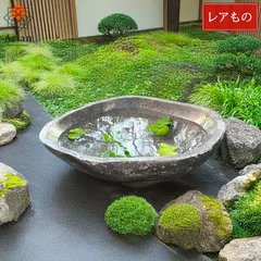 ✨天然石、華道家、緑光小松？御影石グレー？高級花鉢、師範、FINE.MARRLE