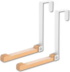 HYmish ドアハンガーフック ドアフック 収納 室内物干し 部屋干し ドア掛け収納 折り畳み(ホワイト,  2個セット)