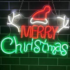 ネオンライト クリスマス アクリル LED ネオンサイン Xmas Christmas イルミネーション 装飾 おしゃれ かわいい きれい キラキラ サンタ サンタクロース 英語