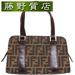 フェンディ FENDI ズッカ柄 ミニハンドバッグ キャンバス レザー