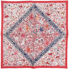 新品同様 エルメス カレ45 Jardins de Soie シルク マルチカラー スカーフ 0197 HERMES