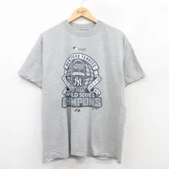 XL/古着 半袖 ビンテージ Tシャツ メンズ 00s MLB ニューヨークヤンキース クルーネック グレー 霜降り メジャーリーグ ベースボール 野球 