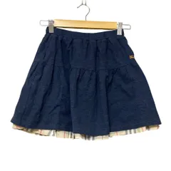 美品 BURBERRY バーバリーキッズ リバーシブル ノバチェック スカート サイズ150A ネイビー キッズ 古着 中古 USED