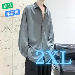 韓国 メンズ シンプル シャツ カットソー 長袖シャツ 羽織 グレー