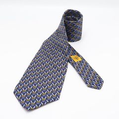 CHANEL ネクタイ ネイビー チェーン シェル柄 シルク ココマーク