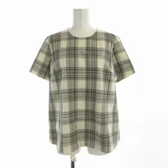 セオリーリュクス theory luxe シャツ ブラウス チェック 半袖 38 ベージュ 黒 ブラック 03-1108203-990-038 /RO