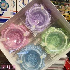 アクリル缶バッジカバー 75mm対応 魔法陣風デザイン 痛バッグ用ディスプレイ台座 全4色セット