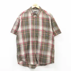 XL/古着 ドッカーズ 半袖 シャツ メンズ コットン ボタンダウン ベージュ他 カーキ チェック 25apr09 中古 トップス