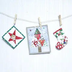 クリスマス オーナメント パッチワーク TOKIちゃんのハンドメイド ガーランド 飾り ツリー スター 靴下