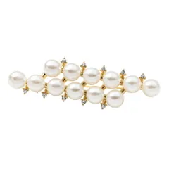 【ゴールド×ワンサイズ】[Cream dot. クリームドット公式] ブローチ フォーマル 卒業式 卒園式 入学式 入園式 ママスーツ コサージュ 華やか ピン ダブルライン バー 横長 普段使い パール ビジュー 上品 エレガント 大人