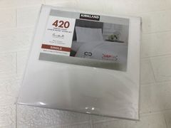 【８個セット】カークランドシグネチャー 420スレッドカウント ベッドシーツ3点セット  ホワイト シングルサイズ