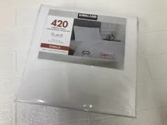 【８個セット】カークランドシグネチャー 420スレッドカウント ベッドシーツ3点セット  ホワイト シングルサイズのサムネイル