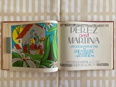 「PEREZ AND MARTINA - A PORTORICAN FORK TALE」　リトグラフ　石版画　寡婦　アールデコ　フラメンコ　スパニッシュギター ビンテージ絵本