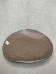 焼締楕円盛り皿　唐津焼８寸盛り皿