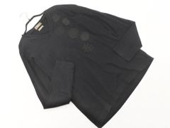 EPOCA UOMO エポカ ウォモ ワッペン Vネック 長袖 Tシャツ size48/黒 ■◇ メンズ