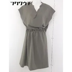 ◇ STUDIOUS ステュディオス 半袖 膝下丈 ワンピース サイズF カーキ レディース  【中古】 【1111240002187】