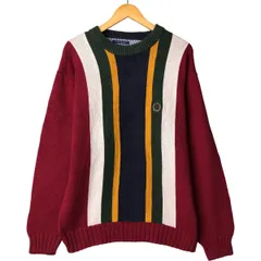 古着 90年代~ トミーヒルフィガー TOMMY HILFIGER ストライプ柄 コットンニットセーター メンズL相当 ヴィンテージ/eaa399000
