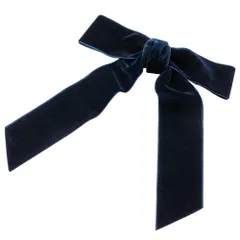 【ネイビー × ワンサイズ】[Cream dot. クリームドット公式] ヘアアクセサリー レディースヘアクリップ リボン 大きめ ベロア ベルベット ワンタッチ ポニークリップ上品