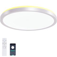 LEDシーリングライト 10畳12畳 45W 器具光束:5600lm 和風 調光調色 導光板 間接照明 アプリ制御 常夜灯 省エネ 目に優しい 雰囲気ナイトライト リモコン付き スマホ 和室/寝室/書斎/リビング/玄関/台所/廊下適用 1