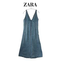 【新品タグ付き】 ZARA ザラ デニム Vネック ノースリーブ ロングワンピース ジャンパースカート S