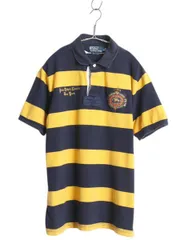 【お得なクーポン配布中!】 00s ポロ ラルフローレン ボーダー 鹿の子 半袖 ポロシャツ メンズ XL / オールド 半袖シャツ ラガーシャツ タイプ 大きいサイズ ツートン