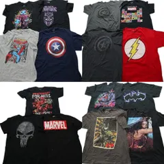 古着卸 まとめ売り マーベル DCコミック 半袖Tシャツ 15枚セット (メンズ Ｌ ) キャプテンアメリカ ブラックパンサー 中古 古着 NA9085