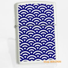 ZIPPO 青海波 吉祥文様 ホワイトマット 和柄 ジッポー オイルライター