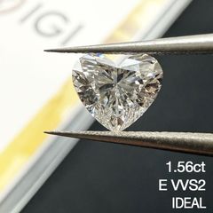 1.56ct E VVS2 Heart Cut ラボグロウンダイヤモンド ルース ハートカット ファンシーシェイプ IGI鑑定書付き オーダーメイド セッティング シンプルデザイン リング作成 ネックレス作成 刻印 爪留め