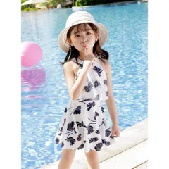 ☆ ホワイト ☆ M(100cm) ☆ 水着 lyswim201 キッズ 水着 女の子 セパレート 女 女子 上下セット 2点セット スカート かわいい 可愛い 女児用 キッズ水着 ジュニア 保育園 幼稚園 小学生 水遊び プール 海 こども 子供 スイミング