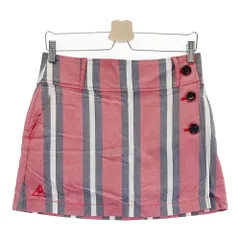 サイズ：9 LE COQ GOLF ルコックゴルフ  インナー付 スカート ストライプ柄 レッド系 [240101436362] ゴルフウェア レディース ストスト
