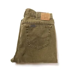 90's USA製 Lee リー RIVETED カラー デニムパンツ w34 オリーブ リラックスフィット 90年代 アメリカ製 旧タグ オールド ユニオンチケット　アメリカ古着 USED  ビンテージ ヴィンテージ