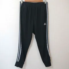 (^w^)b adidas アディダス ウォームアップ パンツ ズボン リブパンツ ジャージ スポーツ トレーニング 運動 タウンユース climalite 3ライン 3ストライプ オシャレ ロゴ刺繍 シンプル カジュアル ブラック 黒 メンズ サイズXO