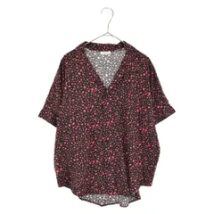 SAINT LAURENT PARIS (サンローランパリ) 総柄デザイン 半袖レーヨン シャツ ブラック/レッド 596009のサムネイル
