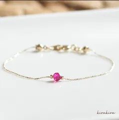 7月誕生石/1粒のルビー/ブレスレット・アンクレット