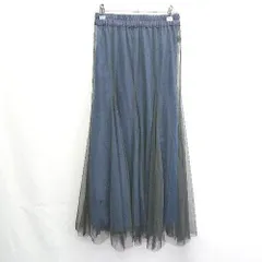 ◇ ◎ JEANASIS ジーナシス 透け感 おしゃれ ロング丈 フレア スカート サイズM ブラック ブルー レディース E  【1404020001945】