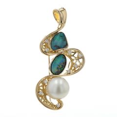 GSTV ピアリング　アコヤ真珠　k18 ペタルチェーン　チャーム GSTV K18YG イエローゴールド ピアリングチャーム アコヤ真珠