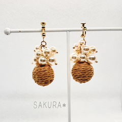 ハンドメイド イヤリング パール