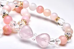 明るさ・豊かさ・希望の象徴 三拍子兼ね備えた石オパール 愛されハートが可愛い<10月誕生石> 当店オリジナルブレス 天然石パワーストーン パワーストーン 天然石 _A784